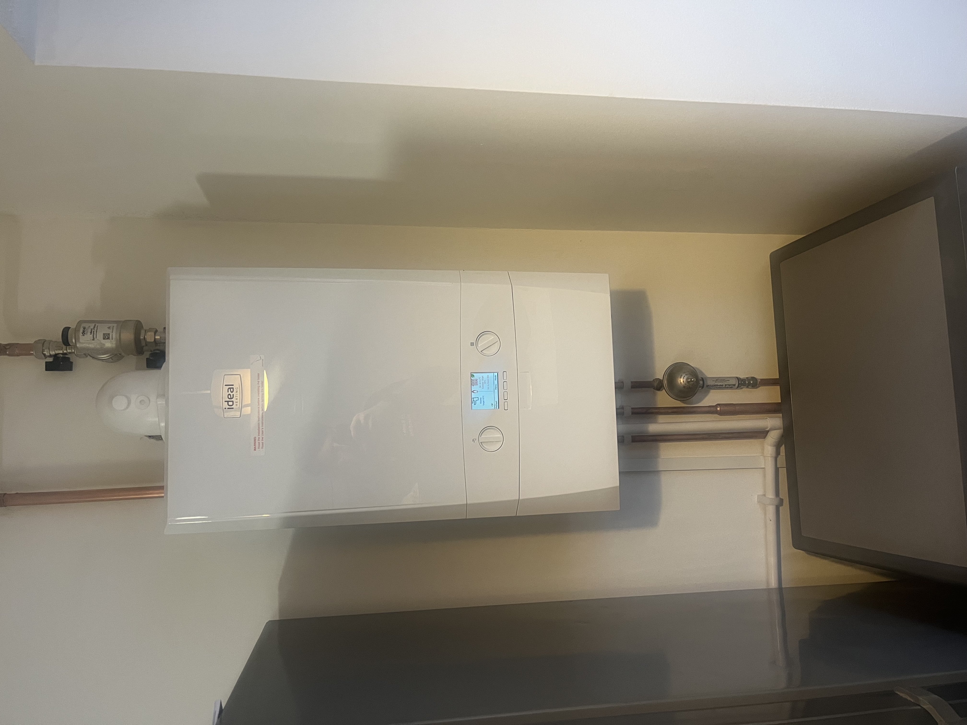 Installed boiler with controls and clean handover